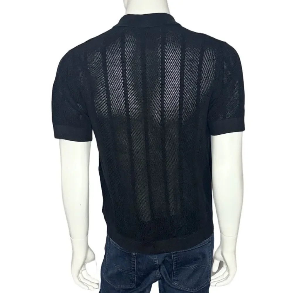 Wesc S/S POLO BUTTON FRONT SWEATER PEARL BUTTONS Unisex Men's Size MEDIUM‎ NWT